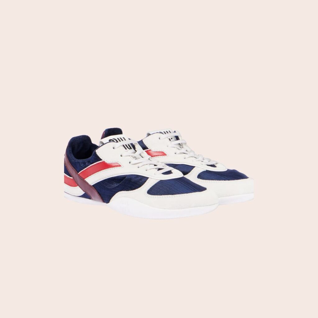 Miu Miu Gymnasium Leather-Trimmed Sneakers