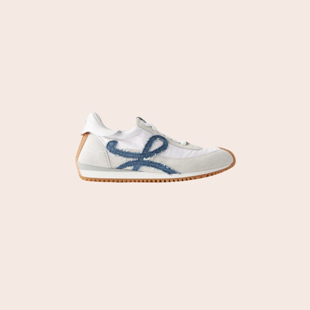 Loewe Flow Runner Denim-Trimmed Shell and Suede Sneakers Loewe Flow Runner Denim-Trimmed Shell and Suede Sneakers