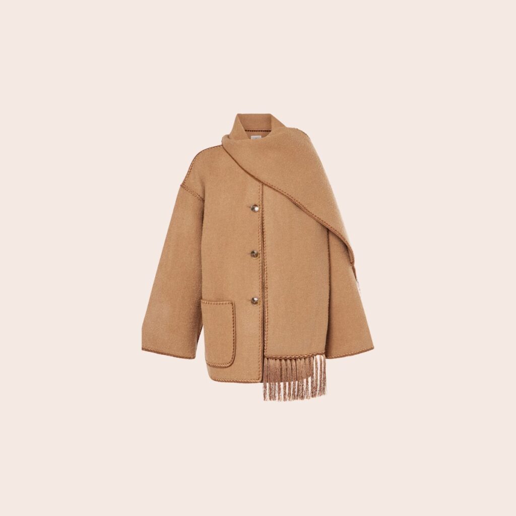 Toteme Embroidered Wool-Blend Scarf Jacket 