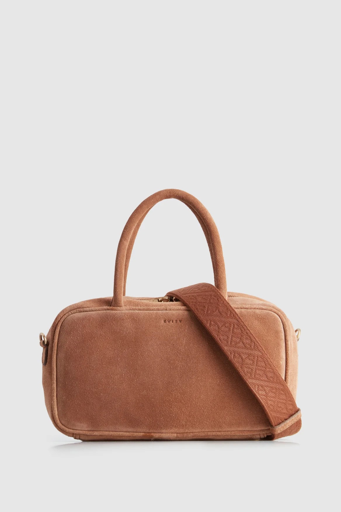 Charli Leather Suede Bowling Bag Strand