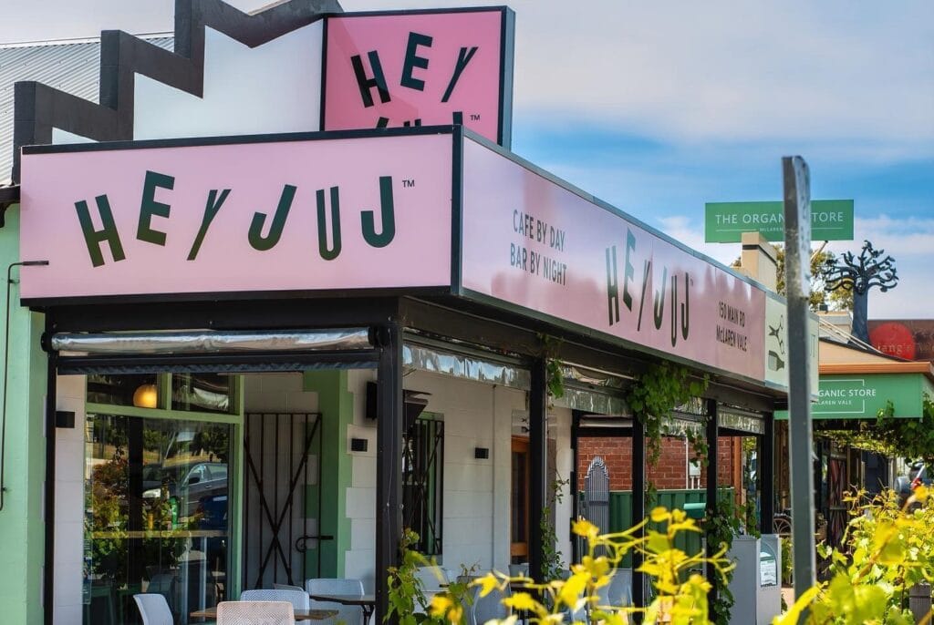 Hey Juj wine bar in McLaren Vale, South Australia.