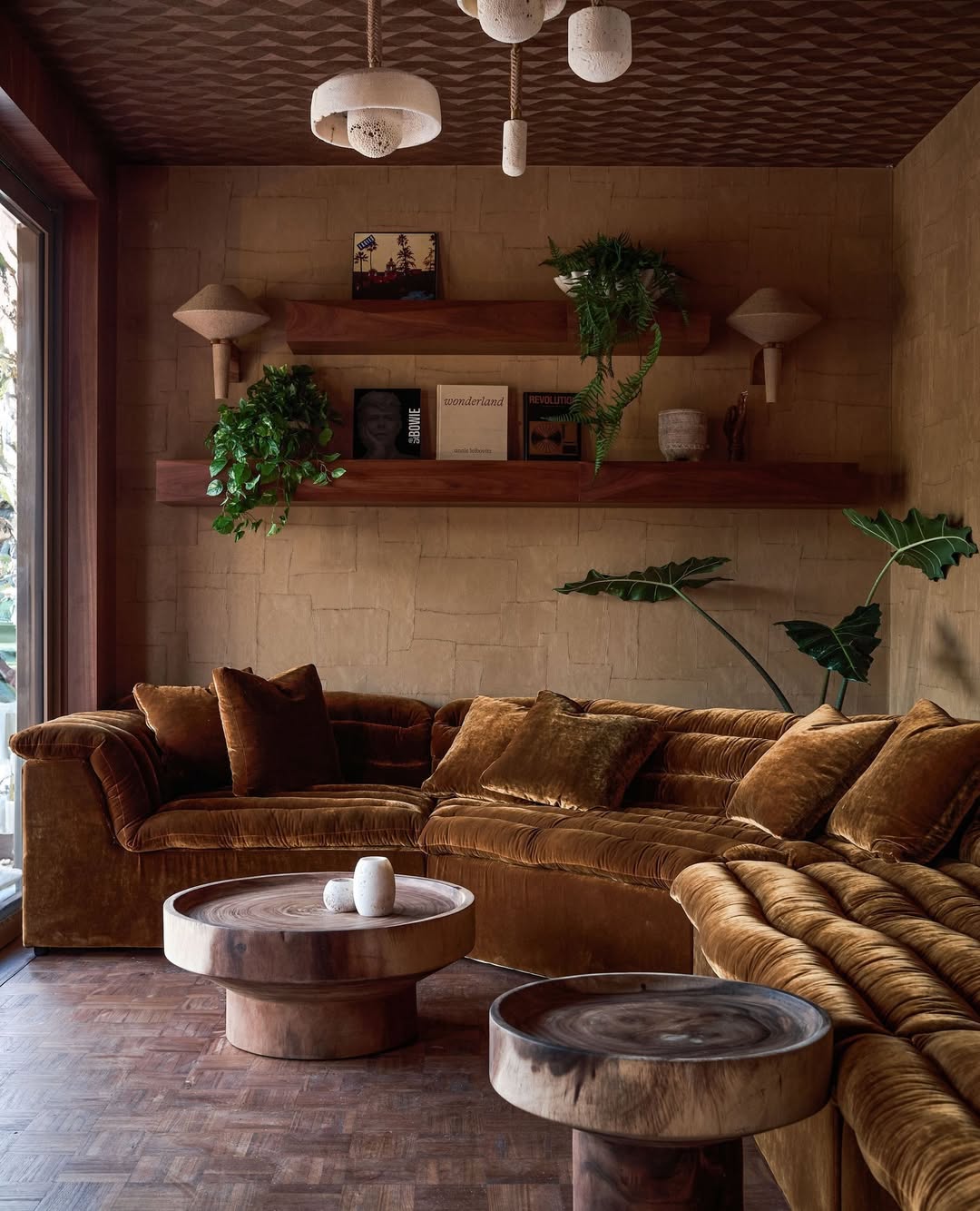 Melt into the moment, our custom velvet sofa is the perfect posse for both a coffee and a cockta