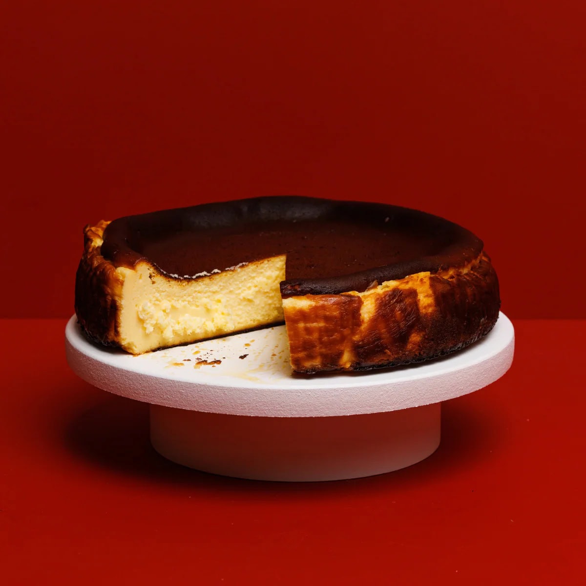 Burnt Basque cheesecake with dark caramelised crust at Humble Bakery Sydney