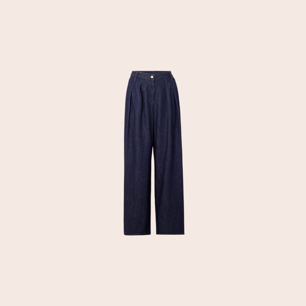 Dries Van Noten Pleated Denim Wide-Leg Pants Dries Van Noten Pleated Denim Wide-Leg Pants