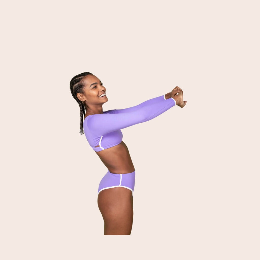 Trend Ripple Long Sleeve Micro Crop Top Lilac Trend Ripple Long Sleeve Micro Crop Top Lilac
