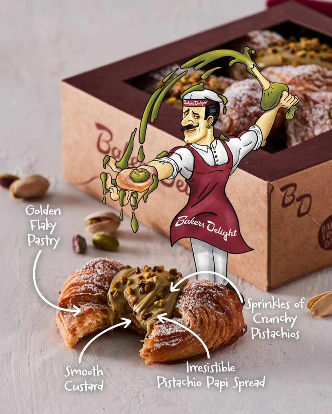 Pistachio Papi x Bakers Delight Danish Collab