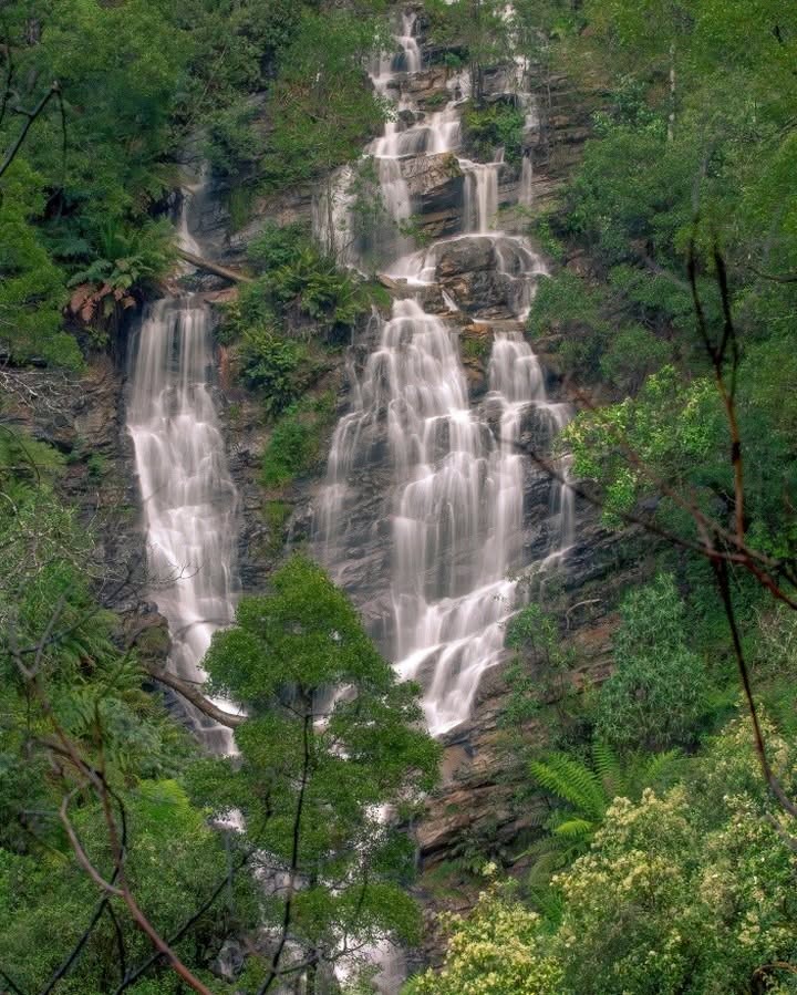 cascading falls at wombelano falls near melbourne