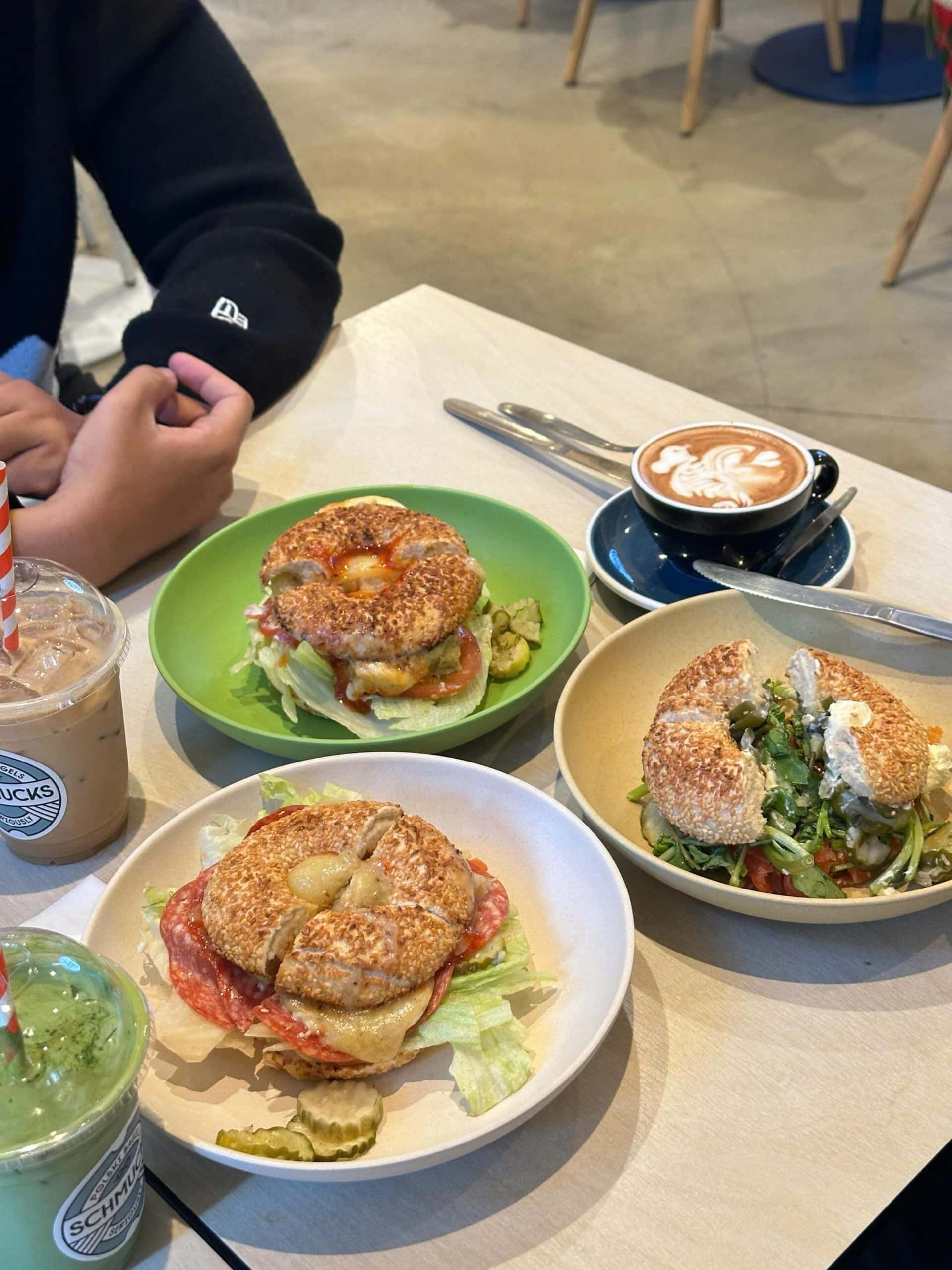 a selection of bagels in melbourne at schmucks bagels