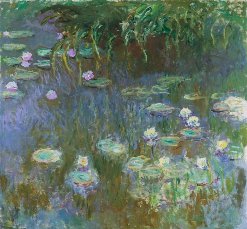 Claude Monet, born Giverny, France 1840, died Giverny, France 1926, Water Lilies, c.1922, oil on canvas, 200.7 x 213.4cm; Purchased with funds from the Libbey Endowment, Gift of Edward Drummond Libbey, Toledo Museum of Art, Ohio, United States of America