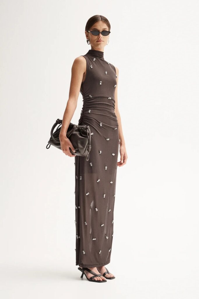Elka Collective Elara Maxi Dress Chocolate Elka Collective Elara Maxi Dress Chocolate