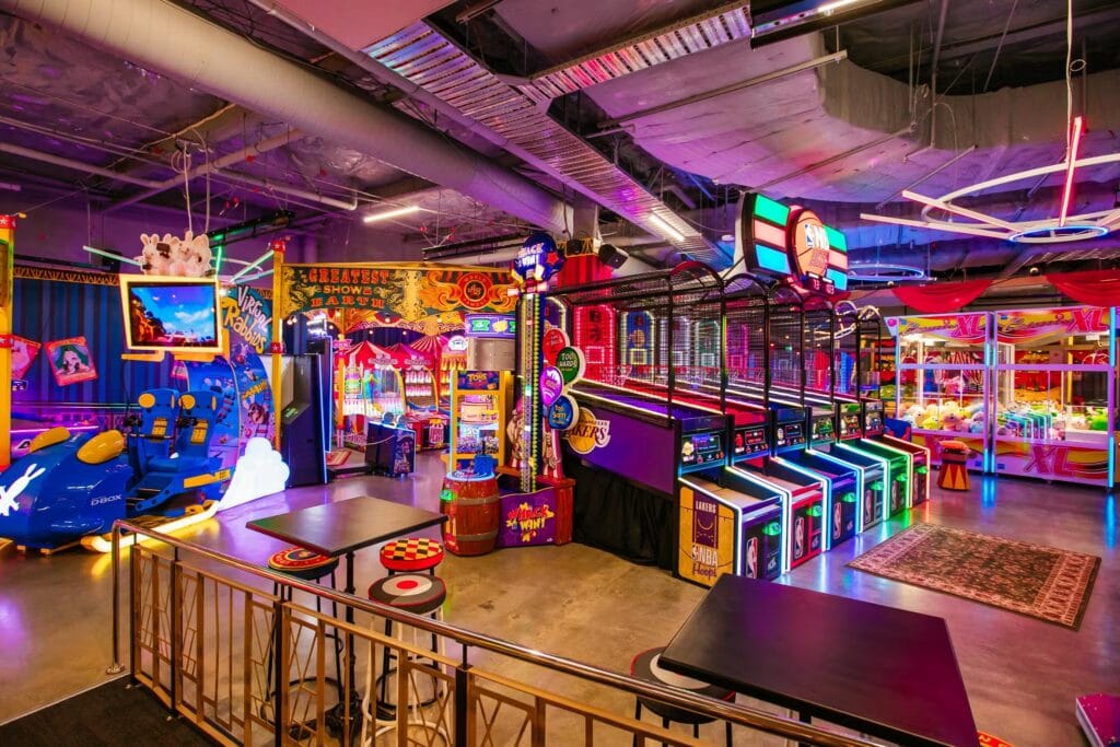 Retro arcade games at Holey Moley mini golf venue Sydney