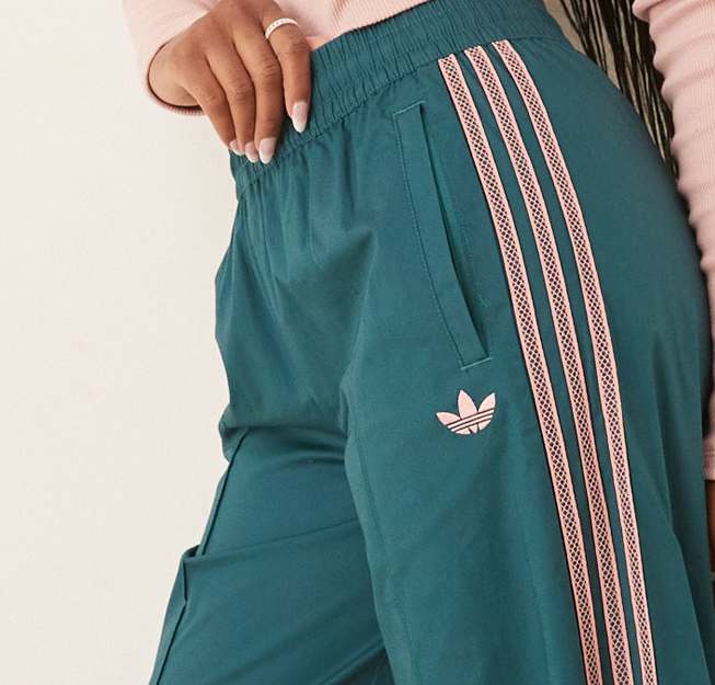 Adidas Originals Crochet 3 Stripe Track Pants in Green