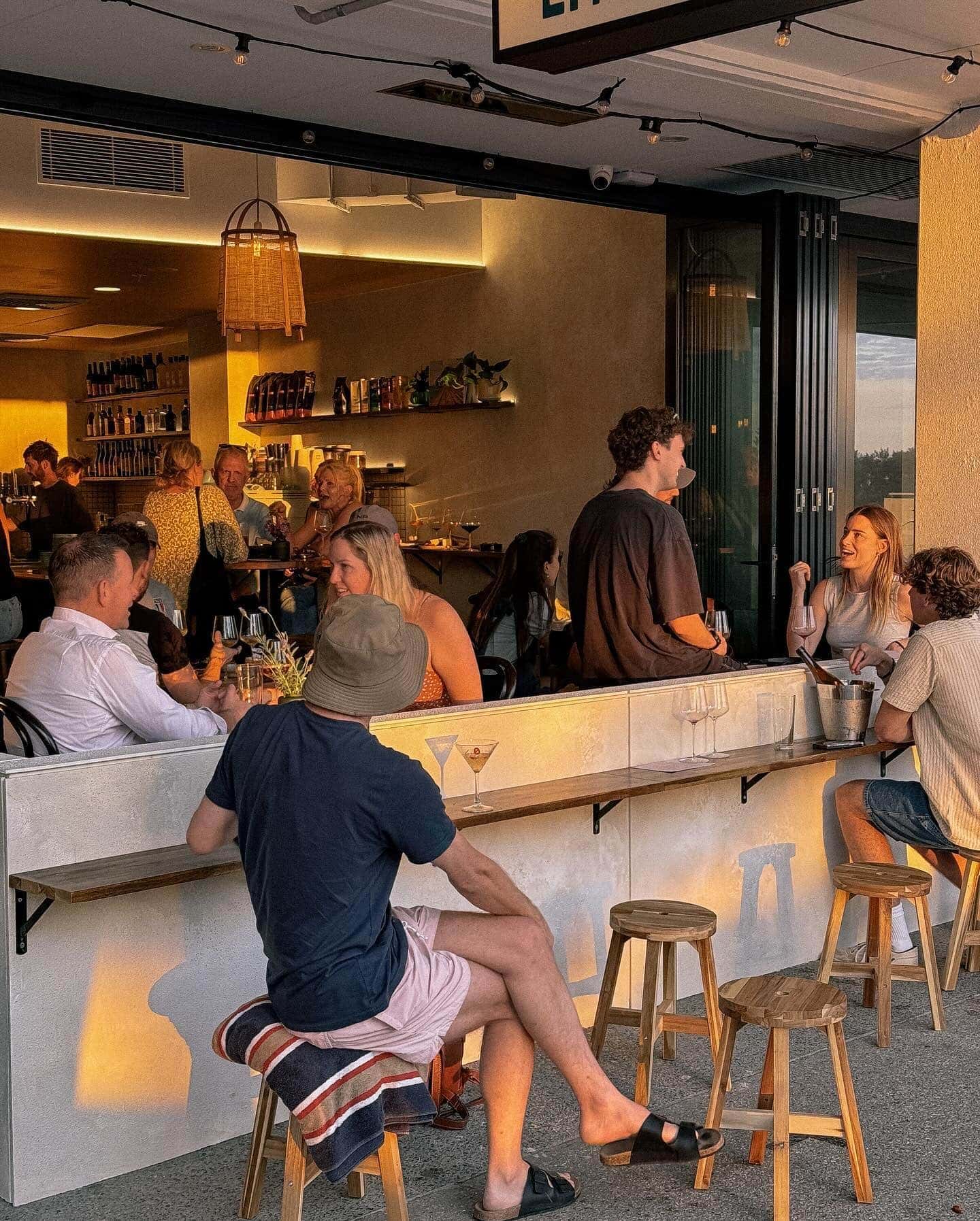 People enjoying a drink at Little Wave in Scarborough