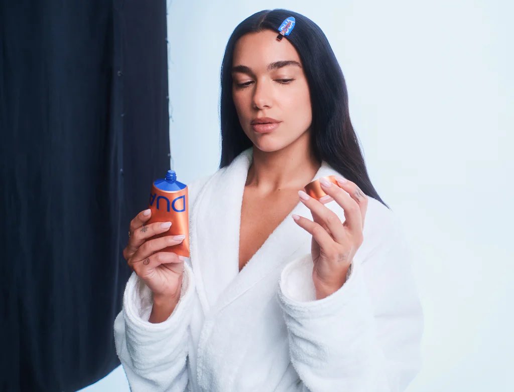 dua lipa skincare