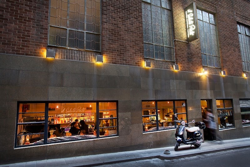 Facade of basement restaurant Il Solito Posto, a Melbourne Italian restaurant institution