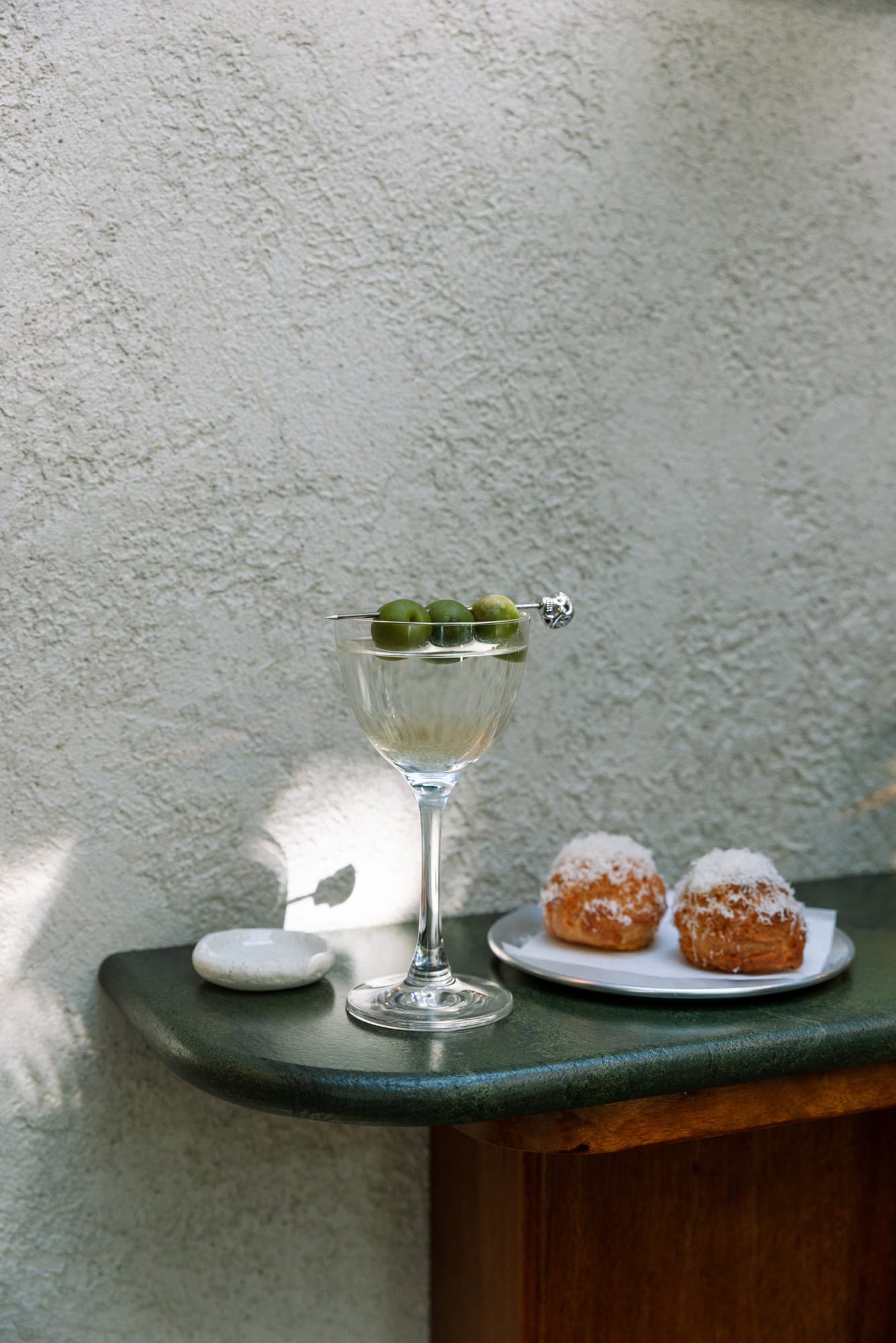 Dirty martini and bar snacks Bar Copains Surry Hills Sydney