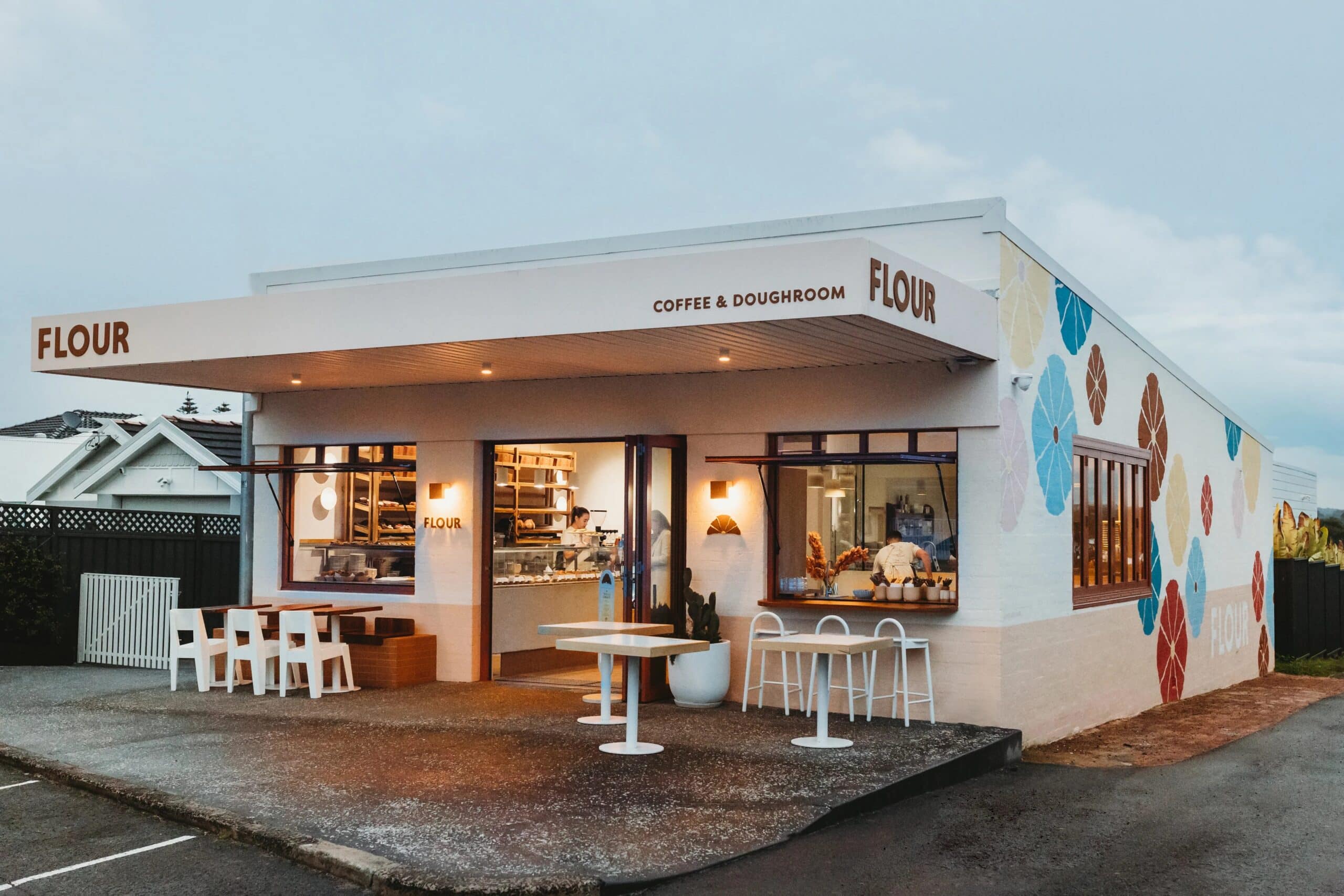 Flour Coffee and Doughroom exterior evening Caringbah South Sydney Sitchu Awards 2025 Best Coffee Spot winner