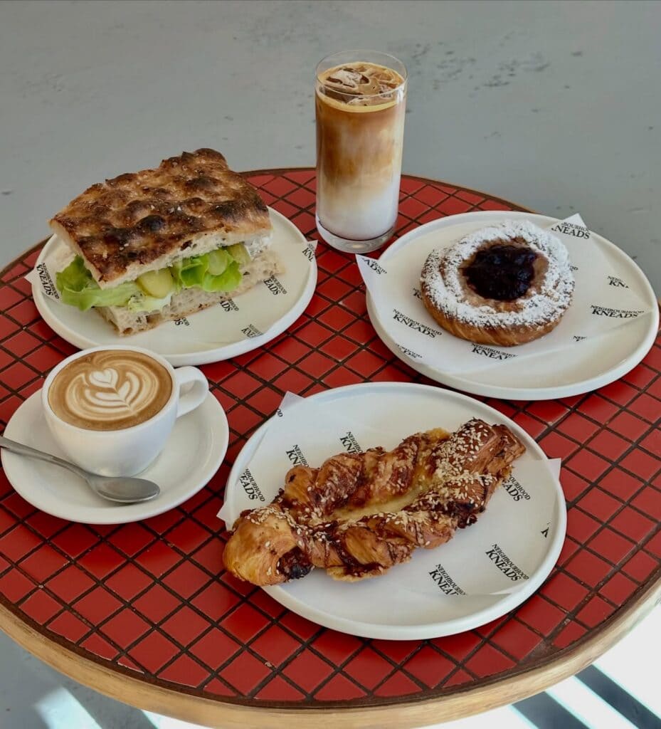 Neighbourhood Kneads bakery melbourne selection of sweet and savoury pastries and focaccia