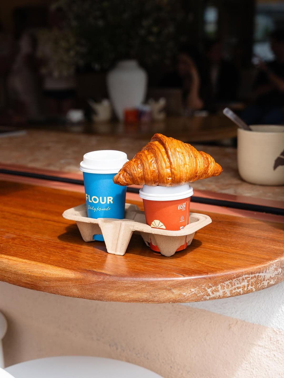 Specialty coffee and croissant at Flour Caringbah South Sydney Sitchu Awards 2025 Best Coffee Spot winner