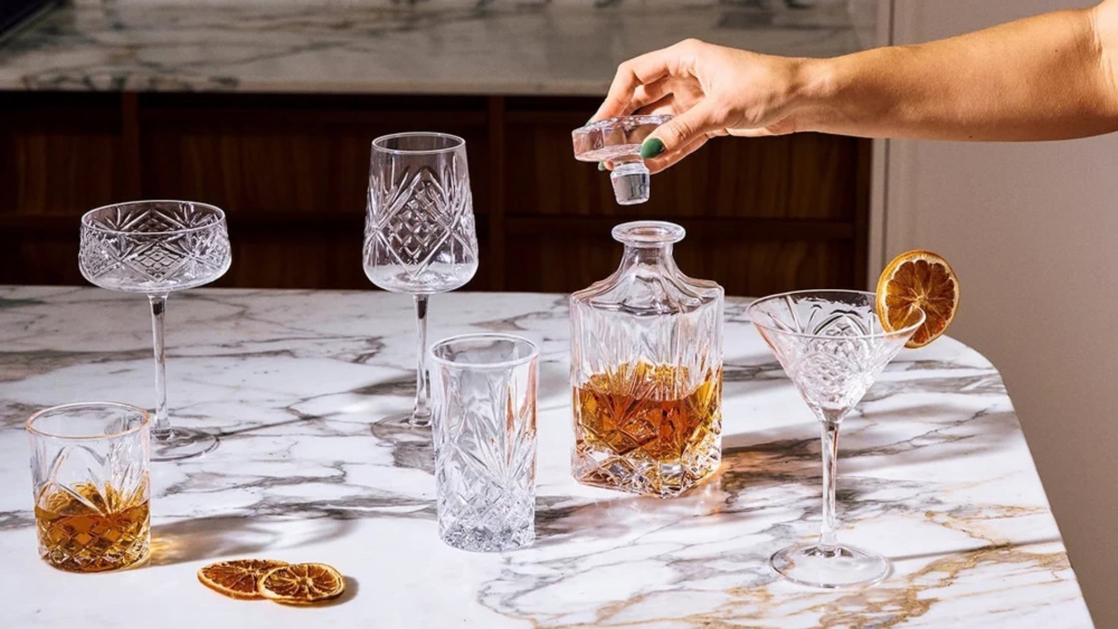 decanter set and glasses