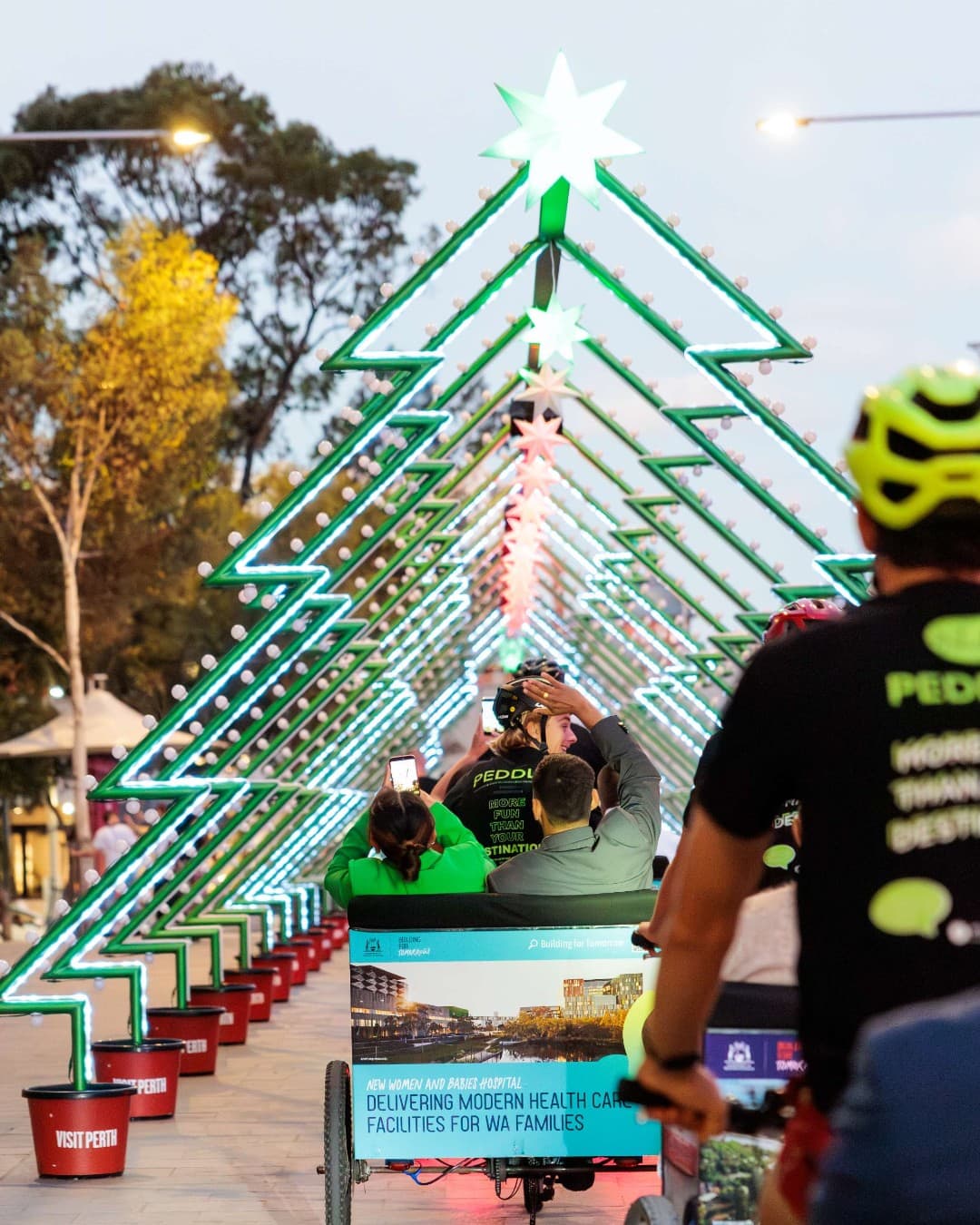 People at the Rio Tinto Christmas Lights in Perth