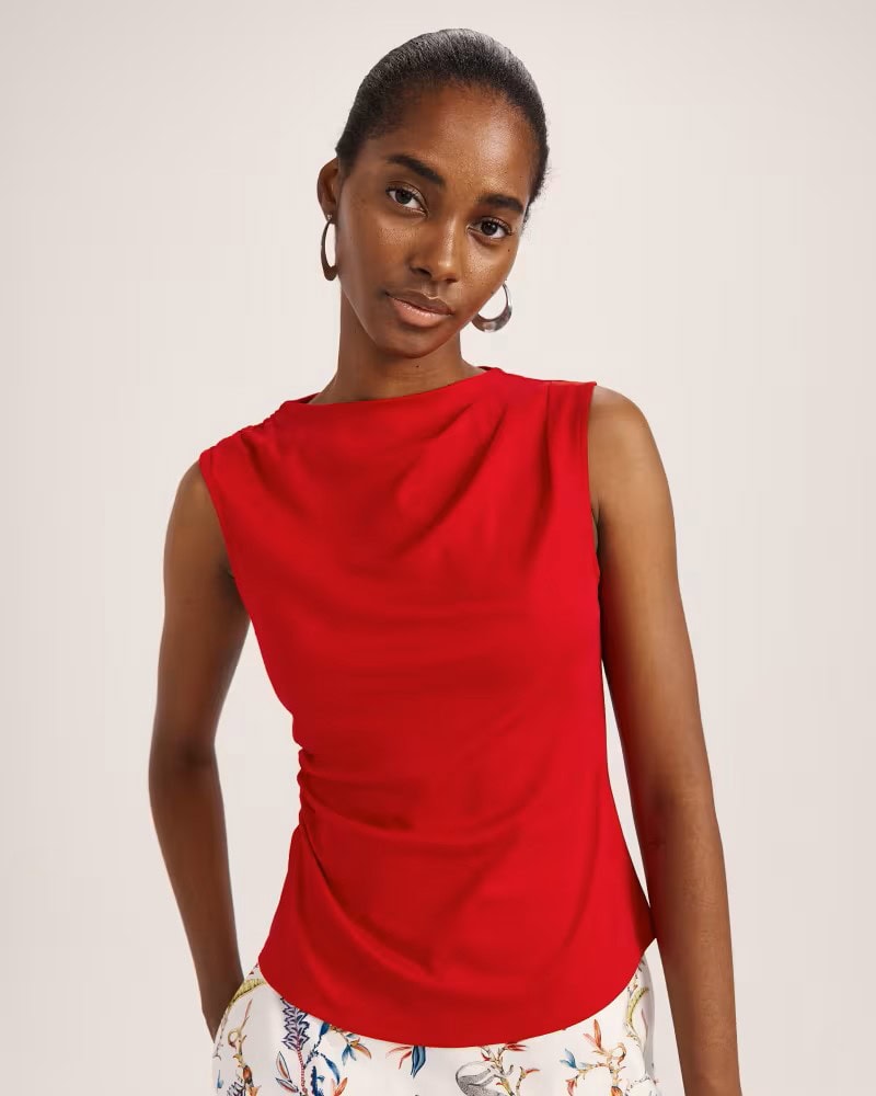 Saba Dana Cotton Drape Detail Top