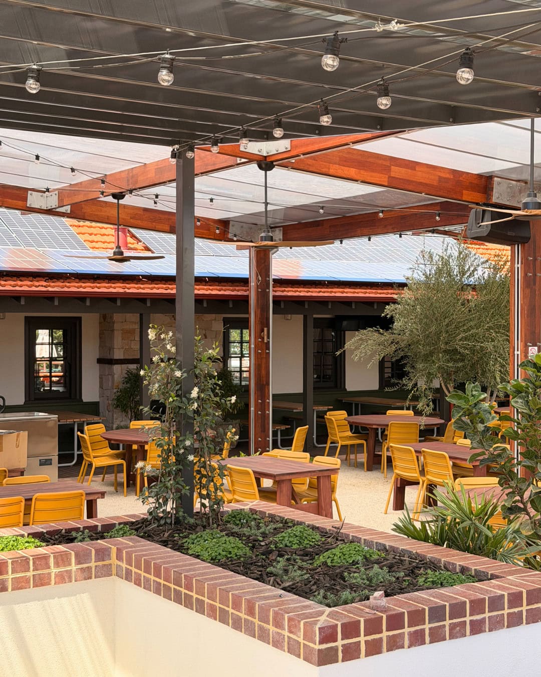 Outdoor dining area at Ballile Hill, East Vic Park
