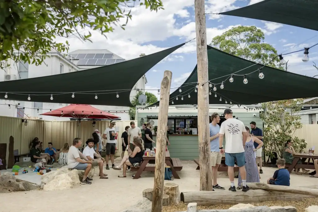 Garden bar at Percy's Playground, Guildford