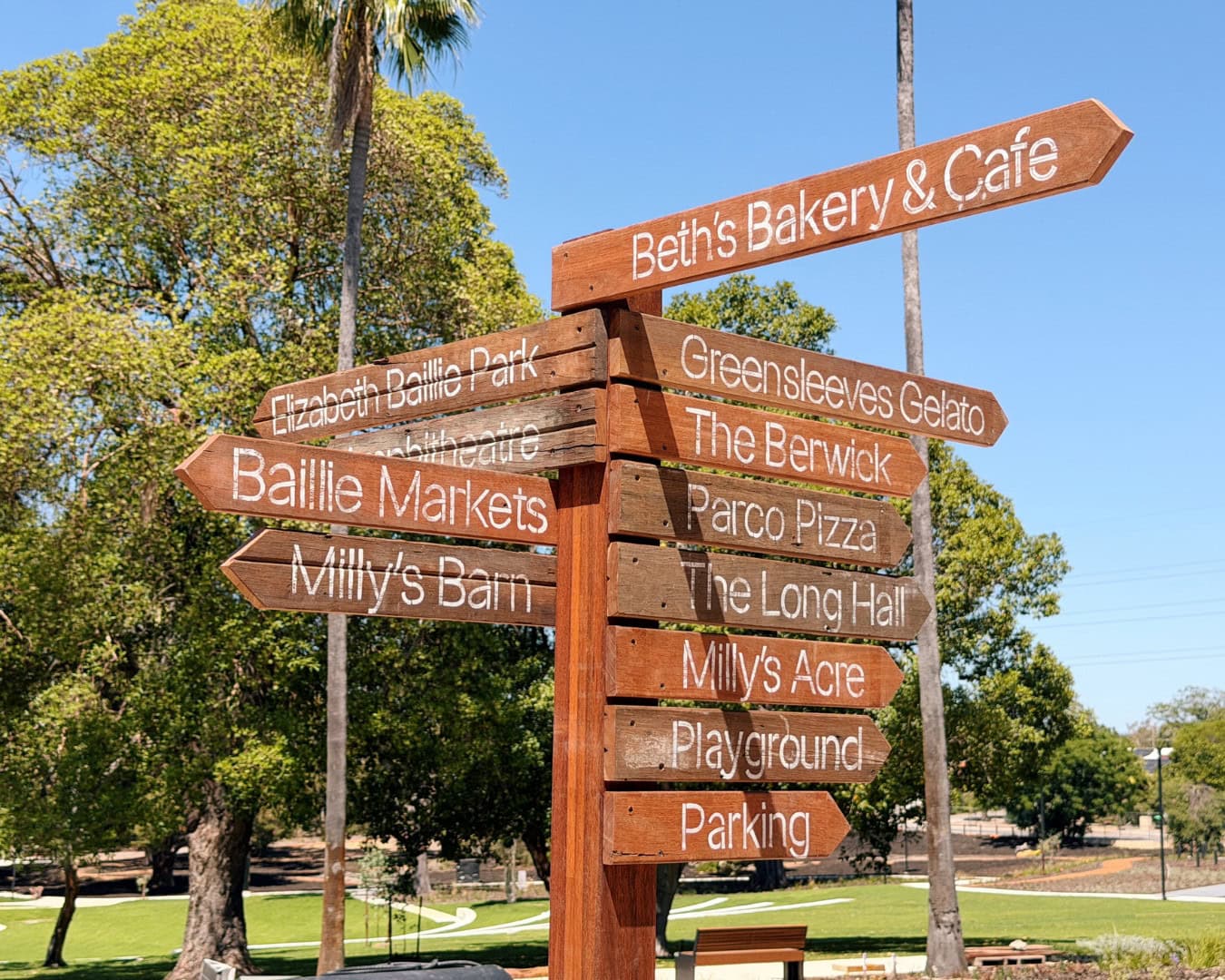 Signpost at Ballile Hill, East Vic Park