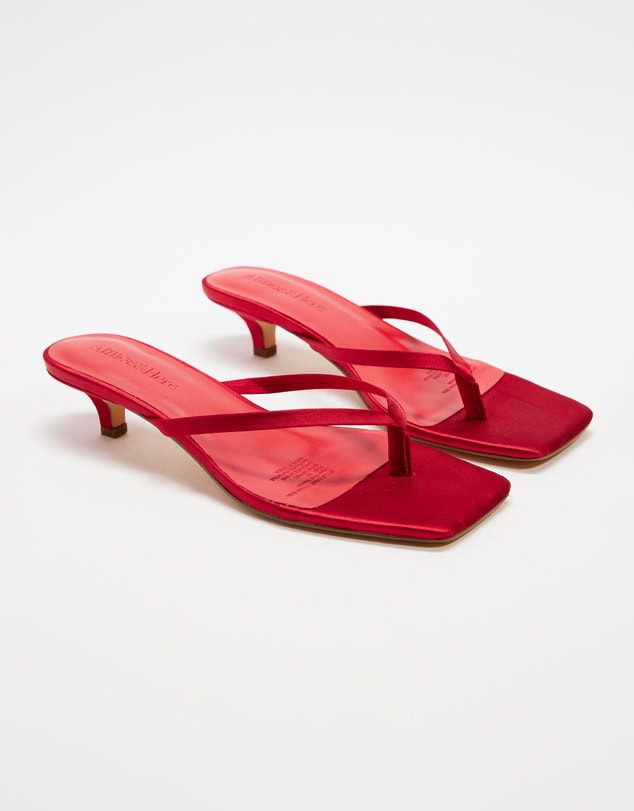 Atmos&Here Oceane Satin Kitten Heel Sandals