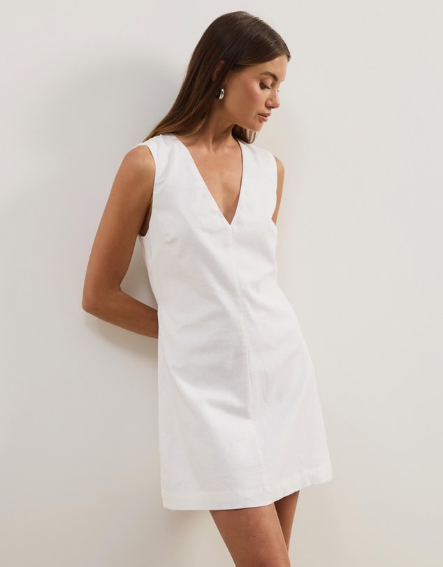 Atmos&Here Luce Linen Blend Sleeveless Mini Dress