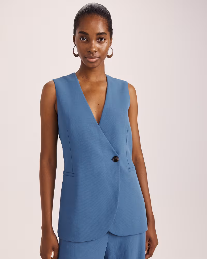 SABA Dharma Longline Vest - Blue Steel