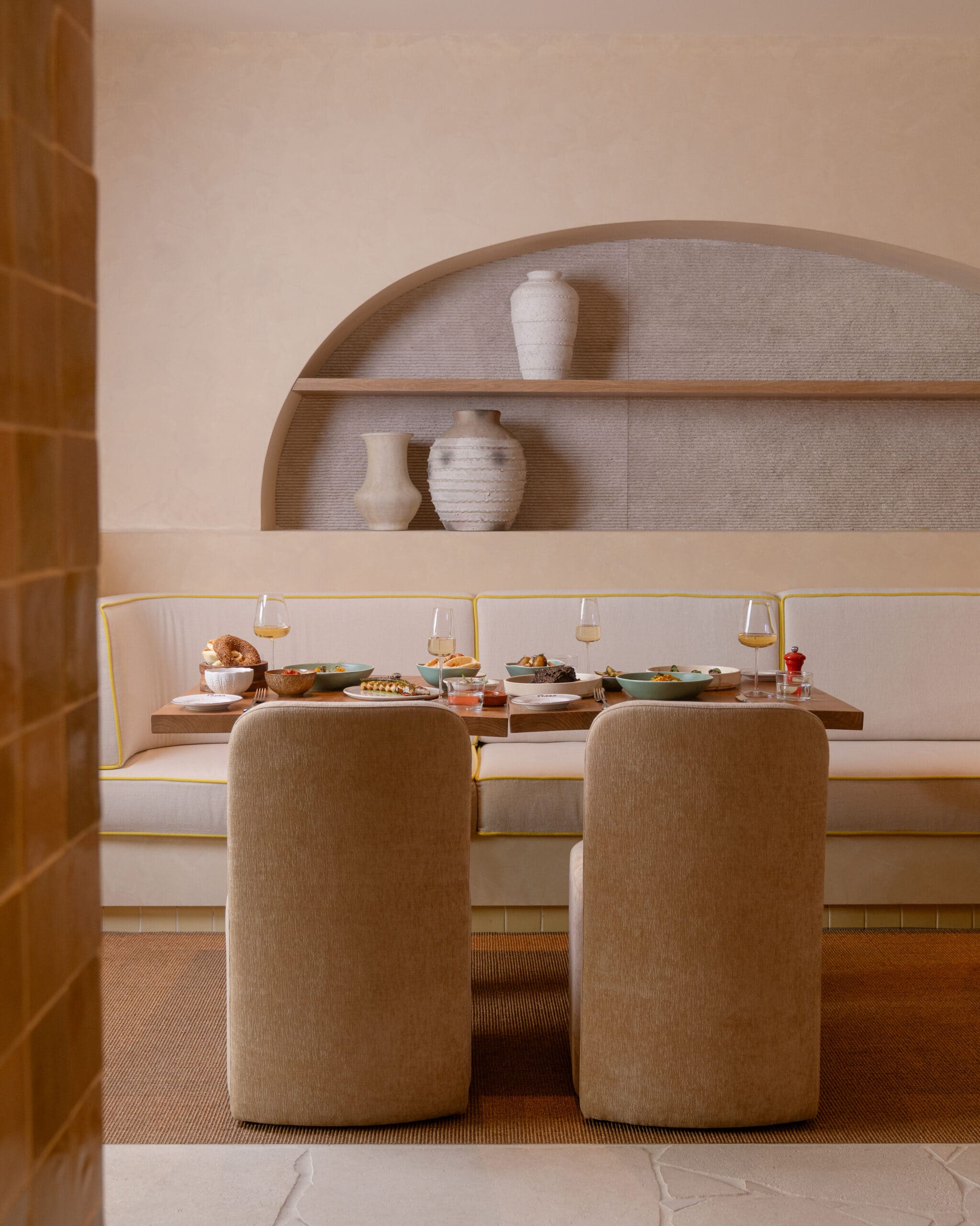 A dining table at FARRA restaurant in Perth