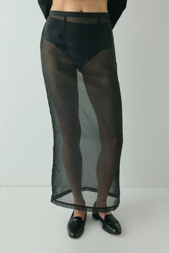 Vrg Grl Devyn Sheer Midi Skirt Black