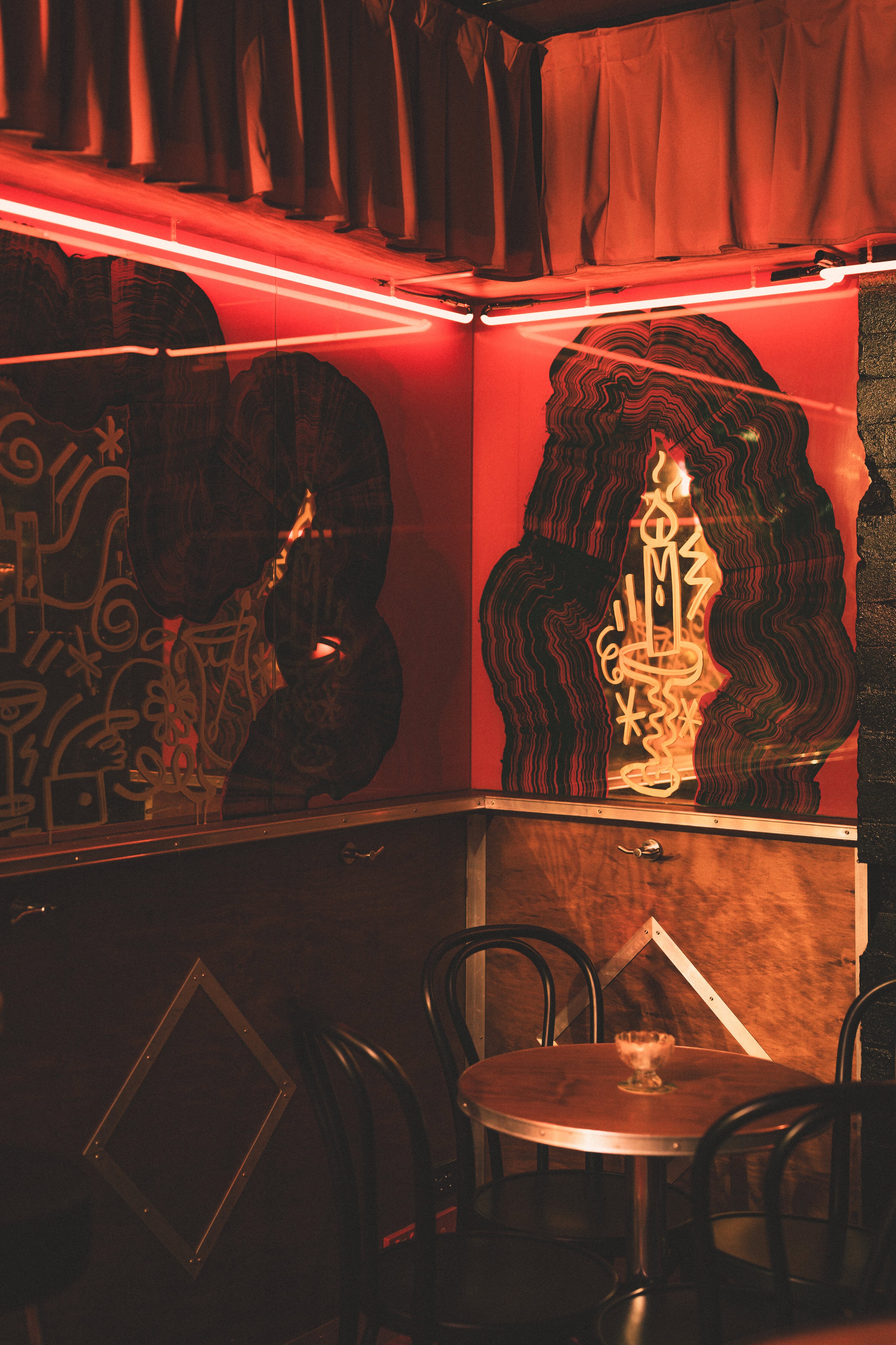 interior design wall mural at bar herbs sydney cbd