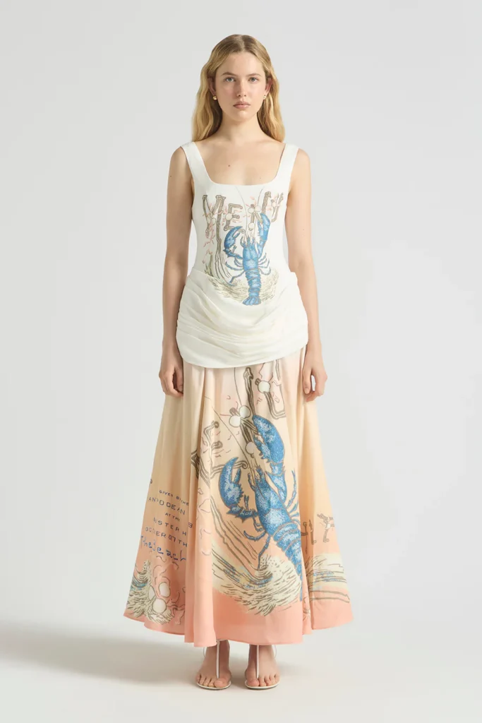 Antipodean Beach Club Draped Bodice Gown 