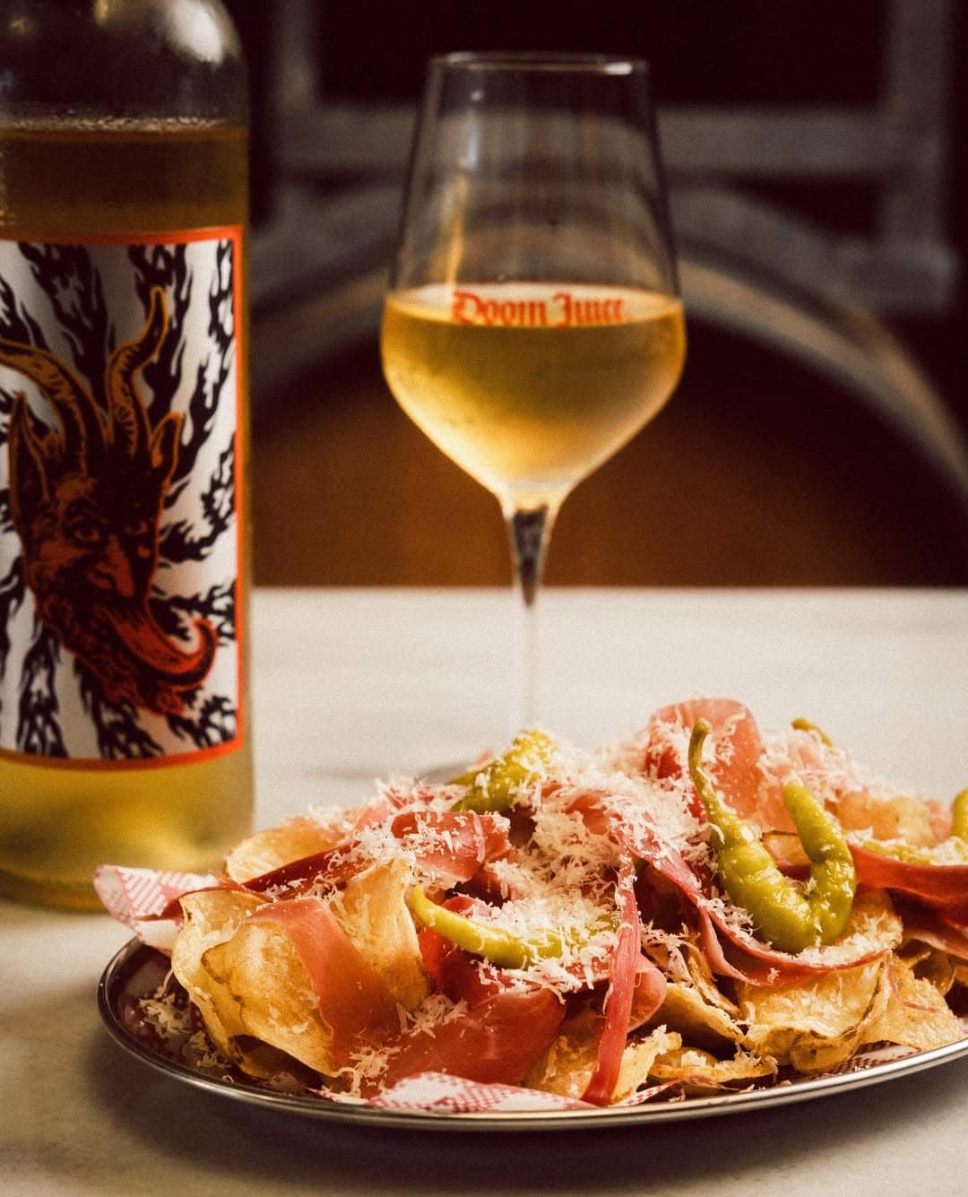 doom juice chips and wine