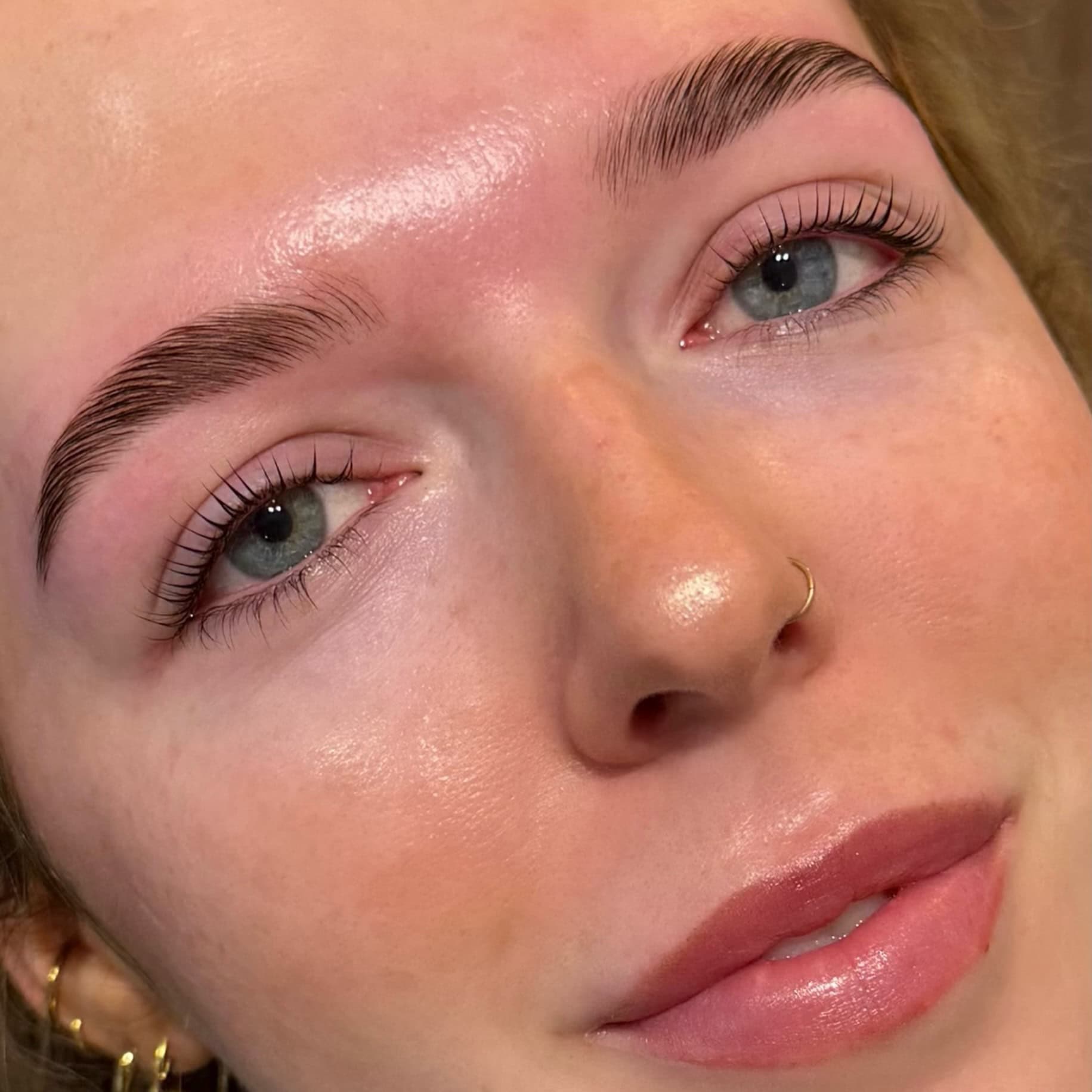 Close-up of laminated brows result at The Brows Crows Nest Sydney