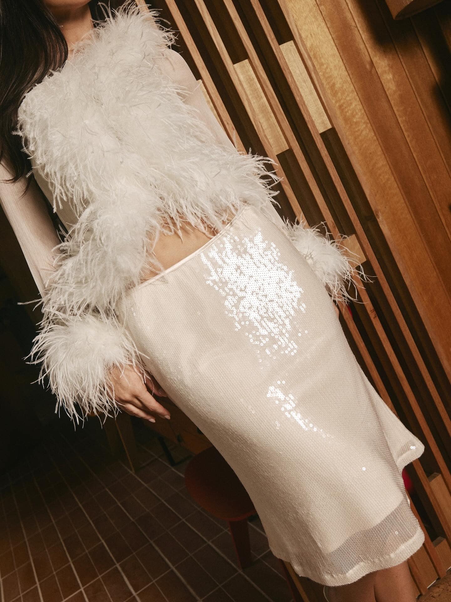 Feathered blouse from bubish.