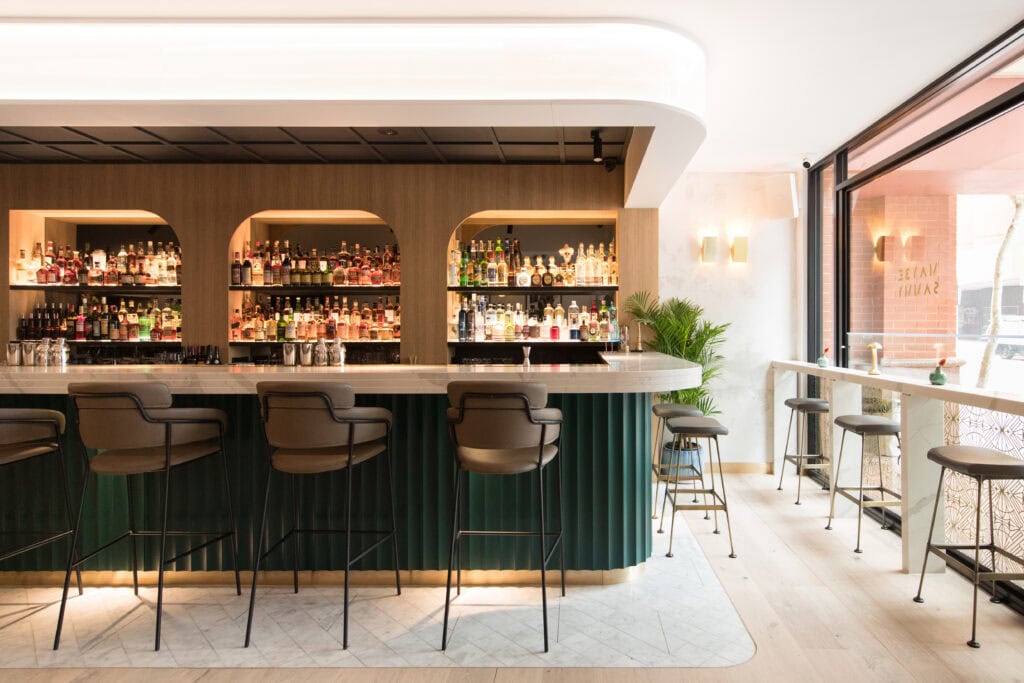 The minimalist Art Deco bar at Maybe Sammy in The Rocks.