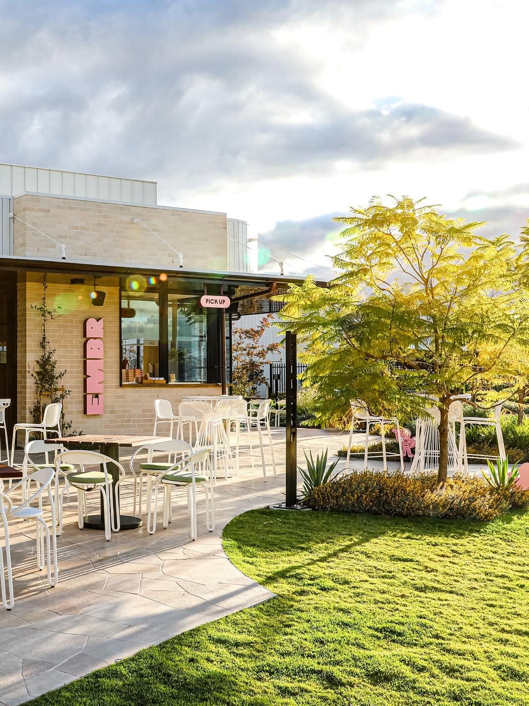The exterior of Embr restaurant in the Wildergreen precinct in Moama