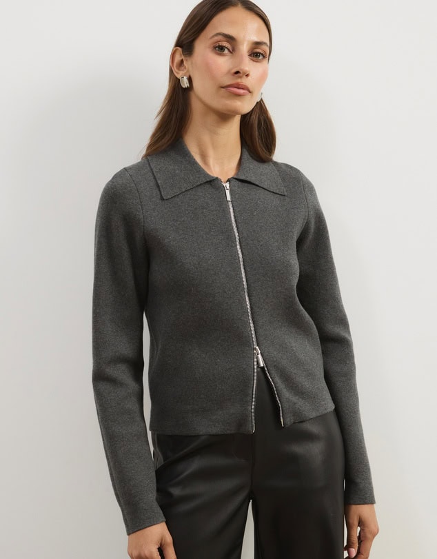 Atmos&Here Delilah Zipper Cotton Knit Jacket