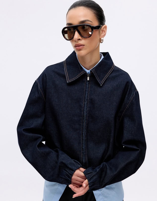 Minima Esenciales Mara Bubble Hem Denim Jacket