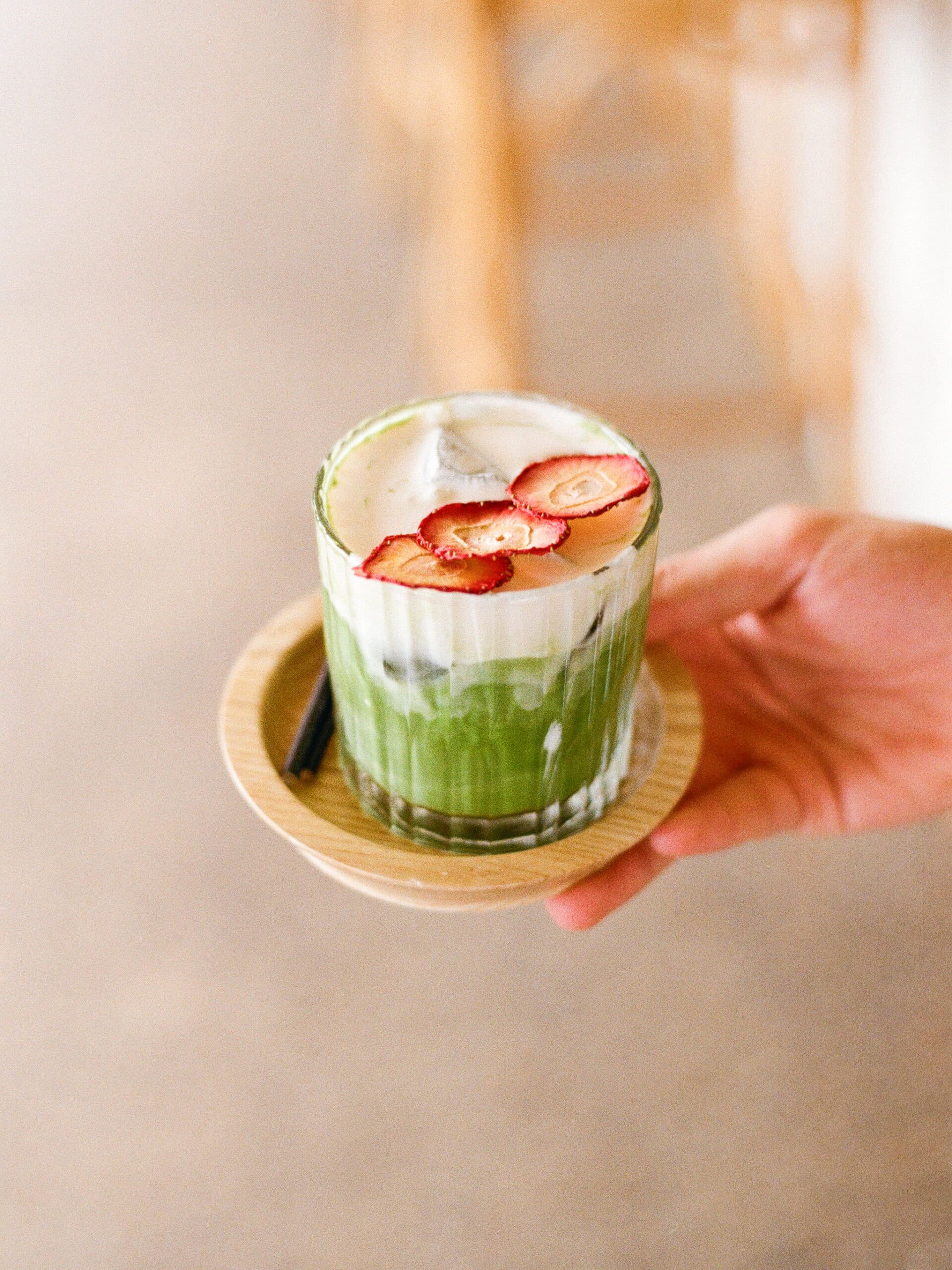 Strawberry matcha at Nauti Buoy in Adelaide.