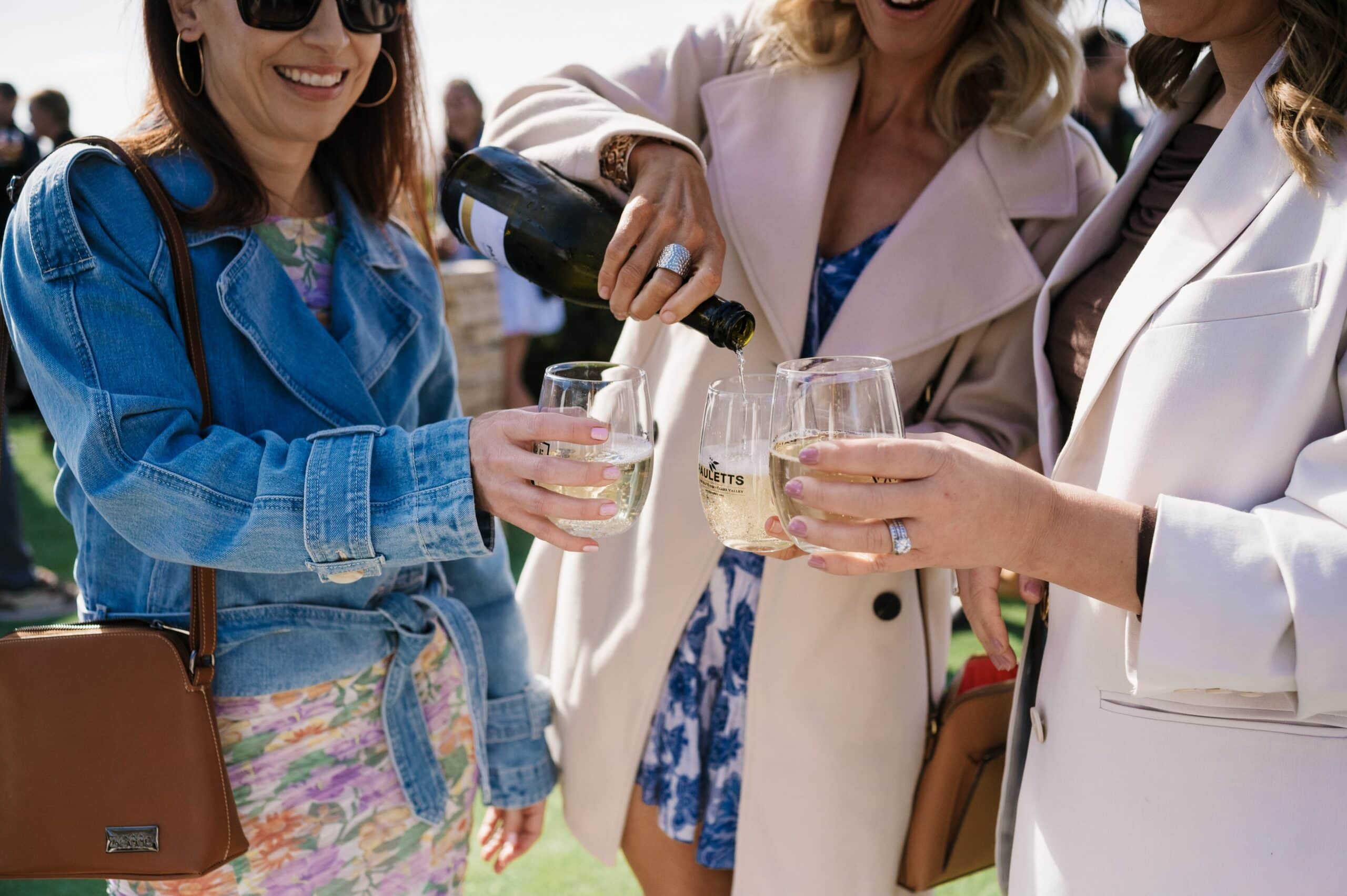 Pouring wine at Clare Valley Gourmet Festival.