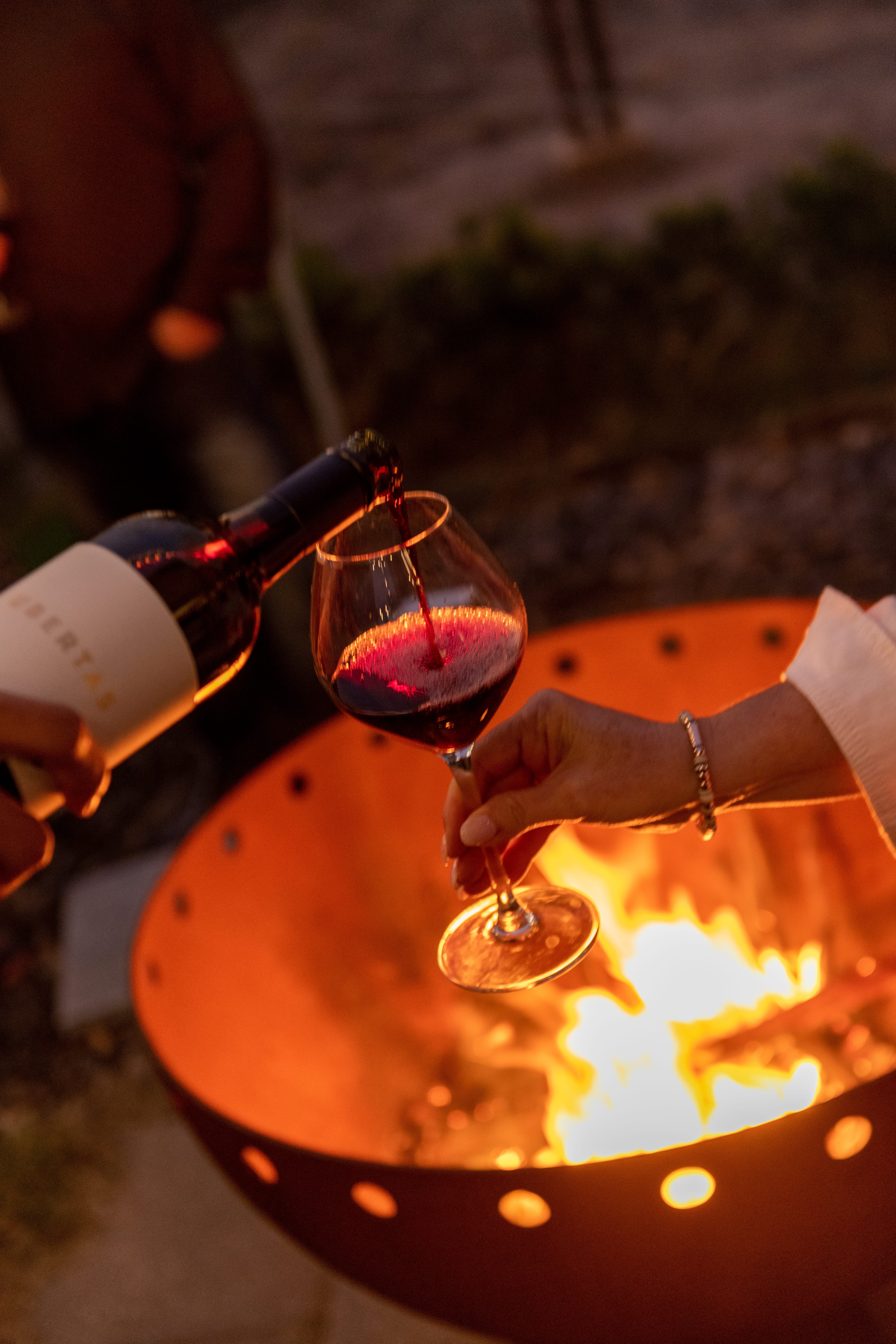 Pouring wine at Ubertas Wines in Barossa Valley.