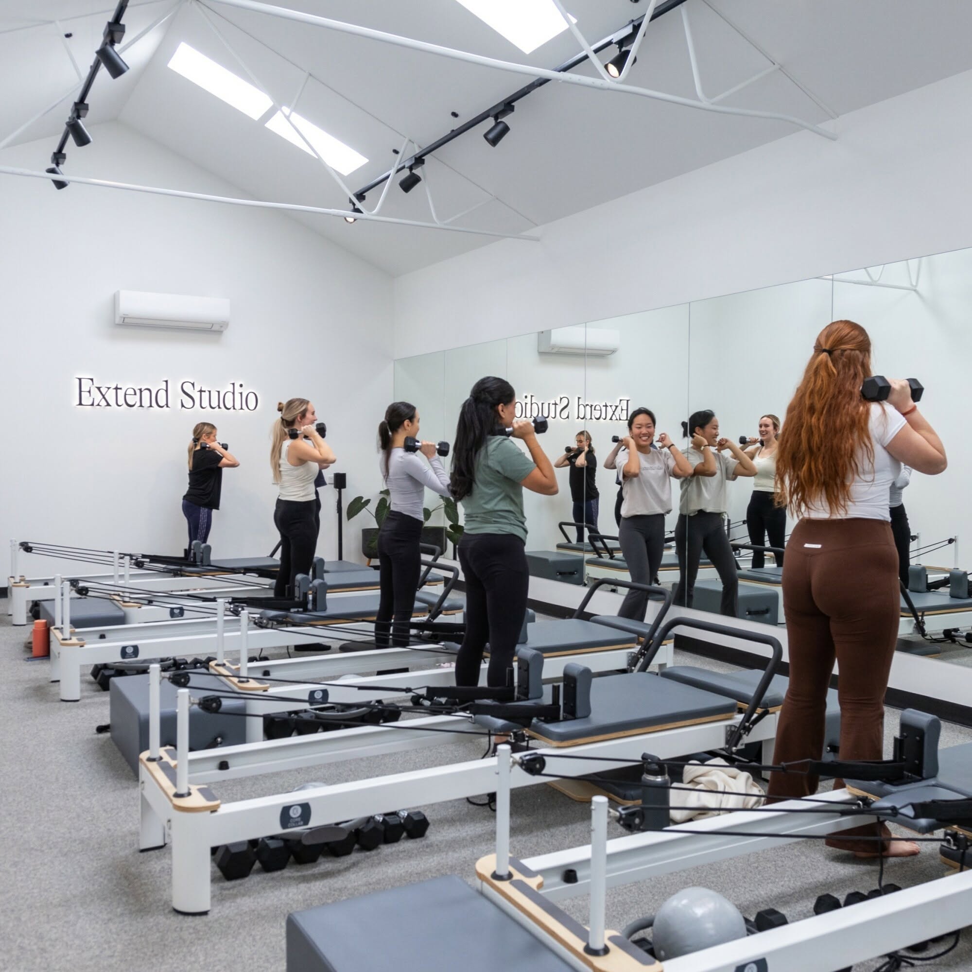 Group pilates class at Extend Studio in Prospect in Adelaide.