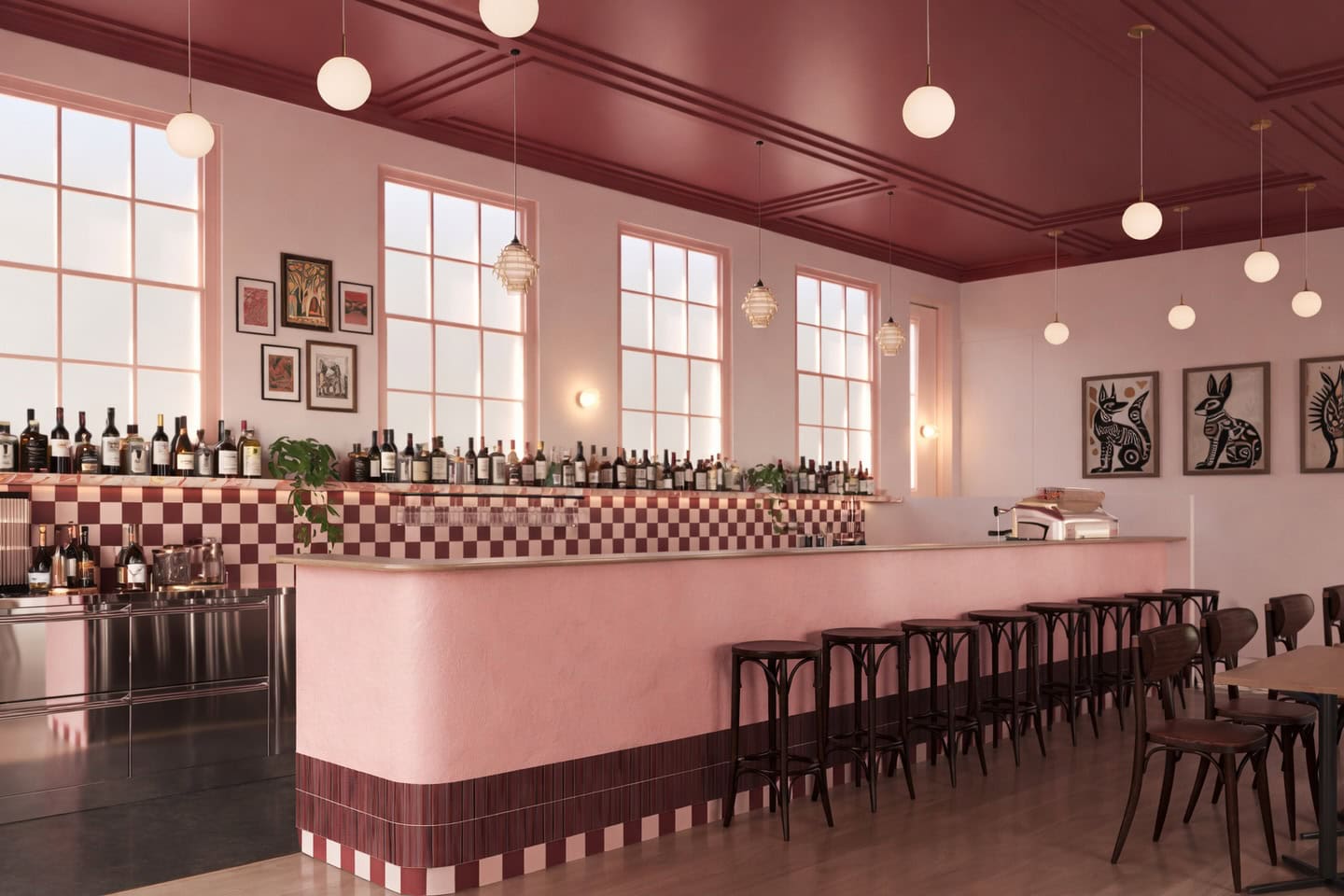 Interior render of Picoso Mexican Bar y Cocina in Adelaide.