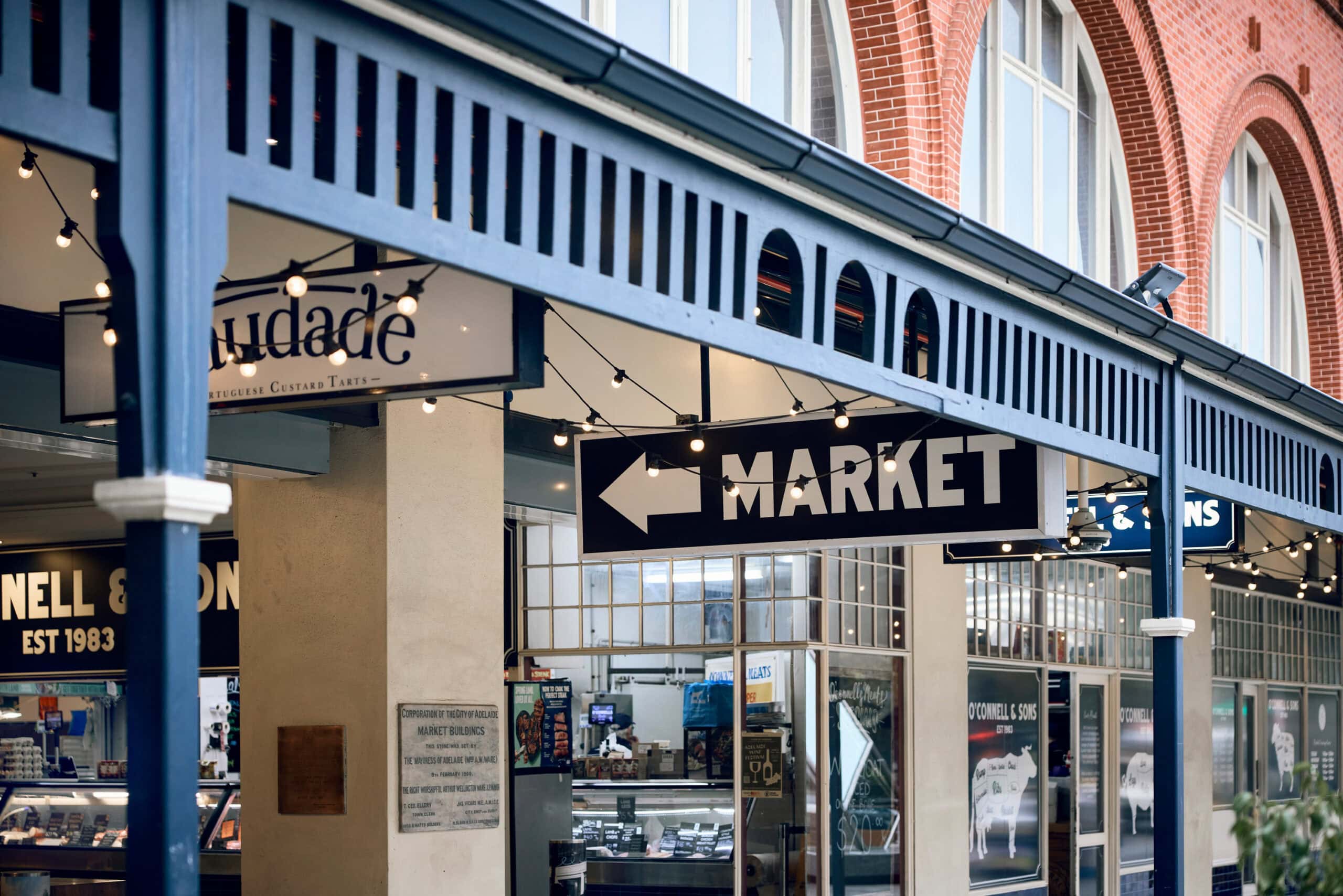 Exterior signage at Adelaide Central Market.