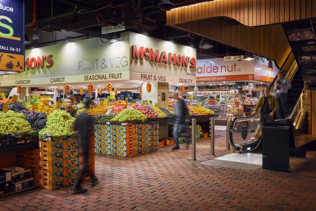 Food stall at Adelaide Central Market.